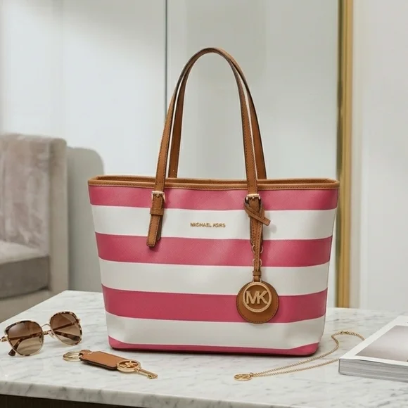 Michael Kork Tote W 17" / 11" H / 5.5" D. (Cannot Determine Its Autenticity.) - Picture 1 of 8